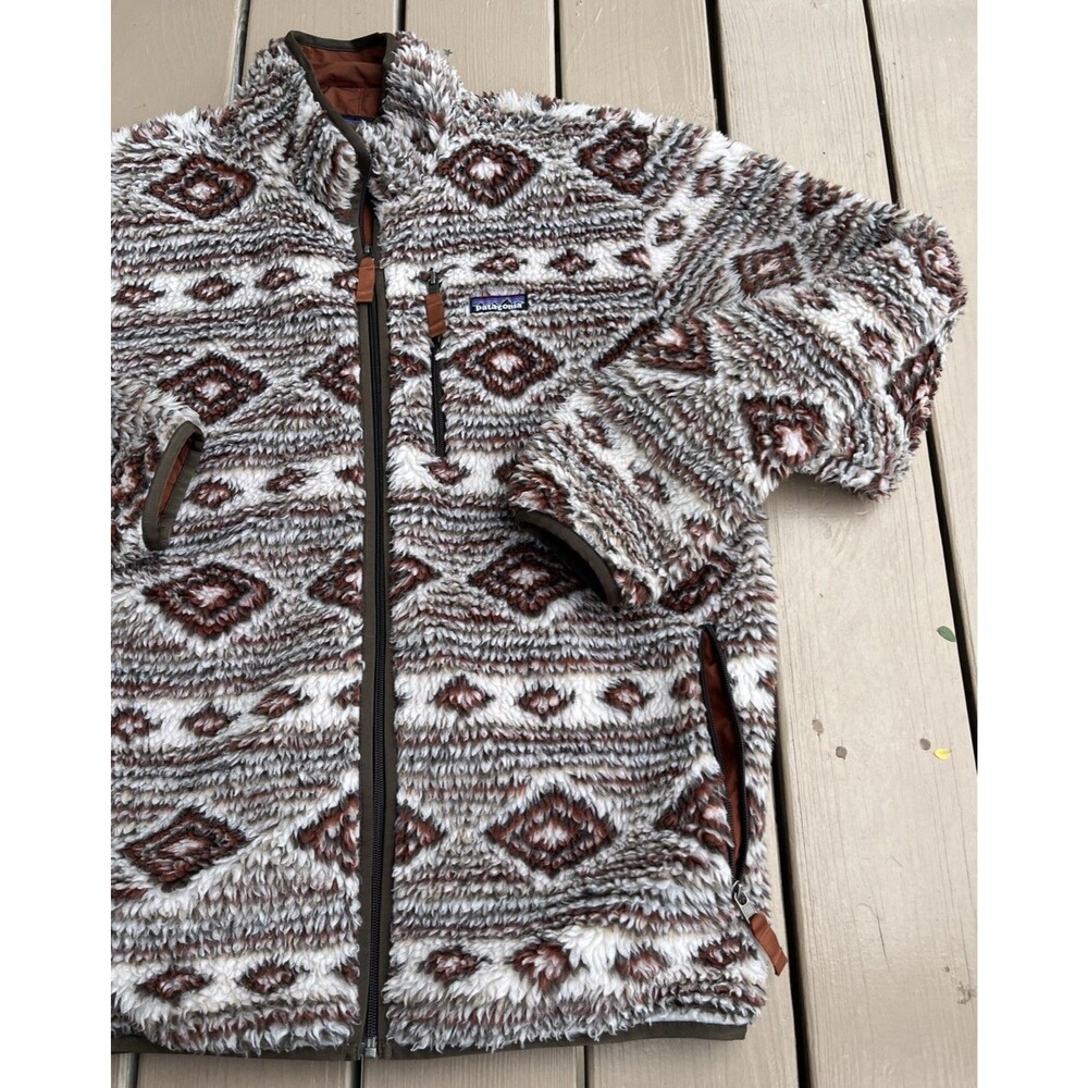 PATAGONIA Men's All-Over Print Classic Retro-X Fleece Jacket Full Zip Large - Picture 5 of 14